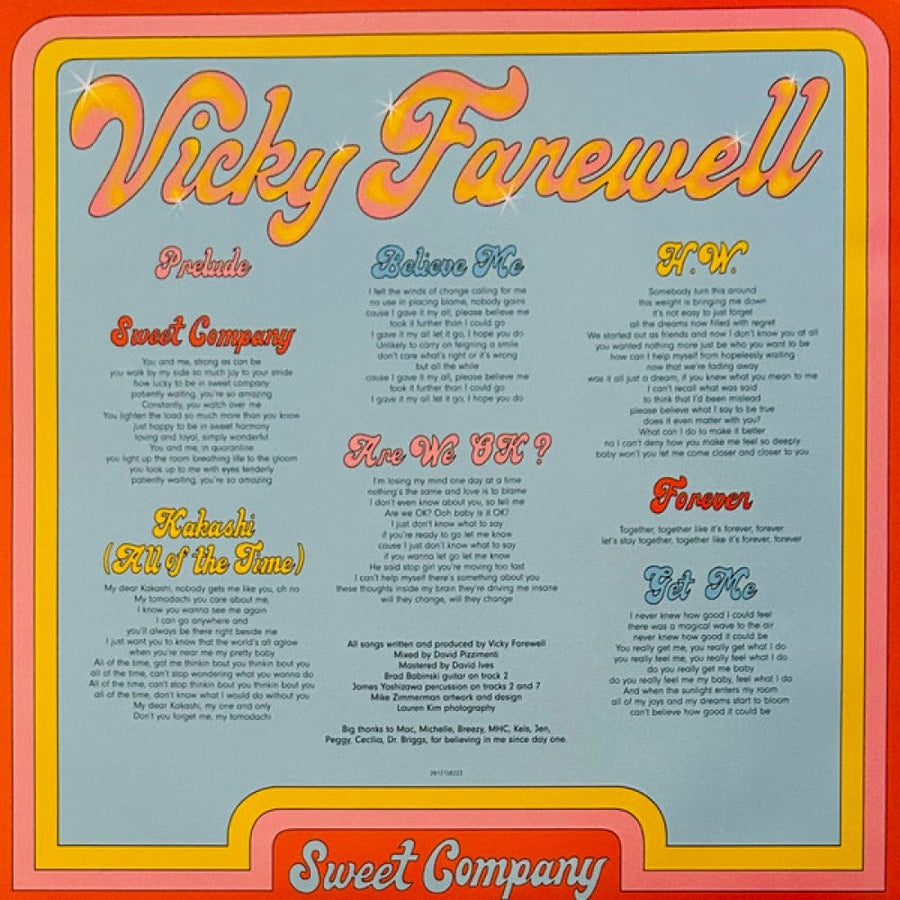 Vicky Farewell - Sweet Company Exclusive Limited Light Blue Color Vinyl LP