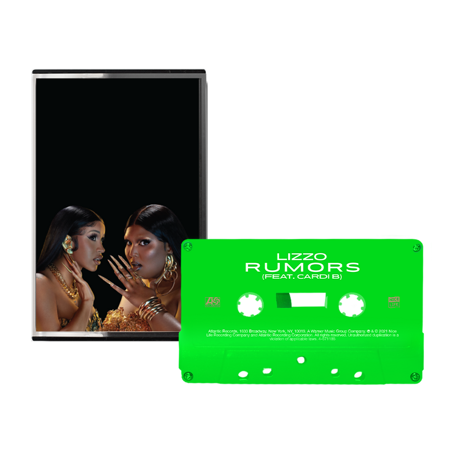 LIZZO Rumors Limited Edition Slime Green Color Cassette Tape Album Feat. Cardi B