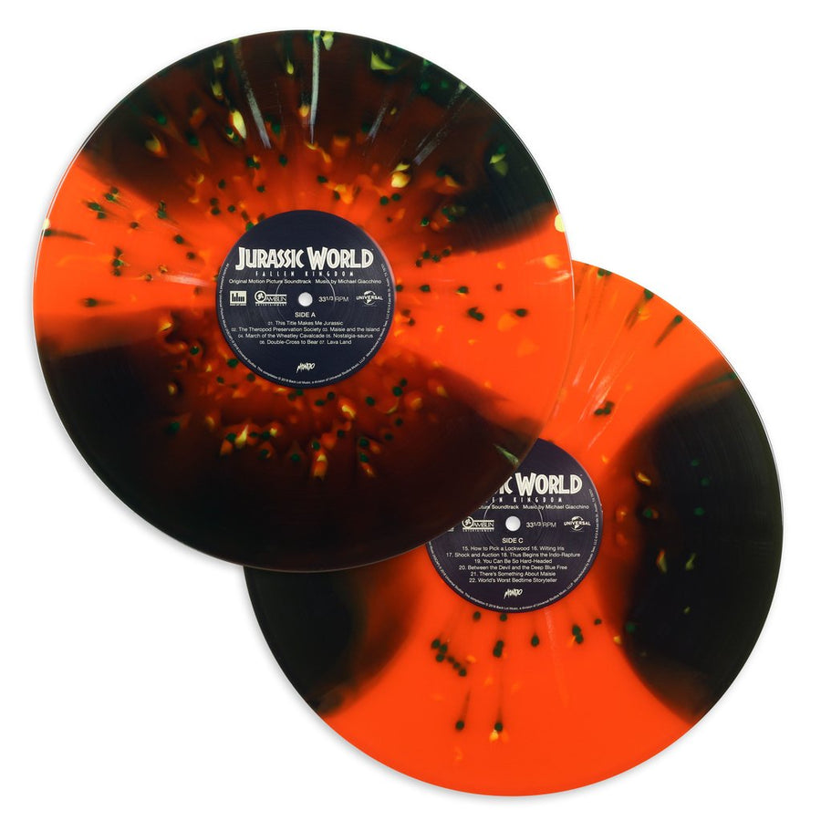Michael Giacchino ‎- Jurassic World Fallen Kingdom OST Translucent Green/Orange Stripe/Yellow Splatter Vinyl 2LP_Record