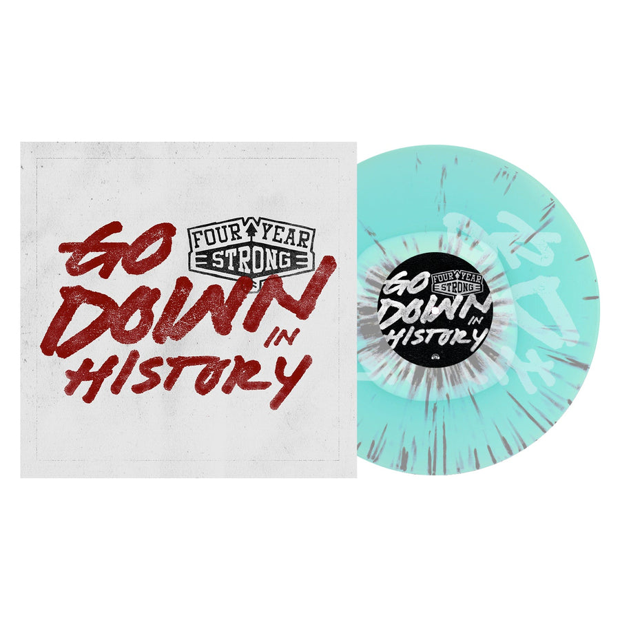 Four Year Strong - Go Down In History Exclusive White In Electric Blue W/ Silver Splatter Vinyl LP Record