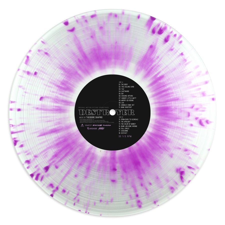 Theodore Shapiro ‎- Destroyer OST Limited Edition Clear Vinyl With Purple Splatter Vinyl LP_Record