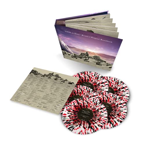 Attack on Titan Season 2 Original Soundtrack Exclusive Red Black Splatter Colored 5x Vinyl LP