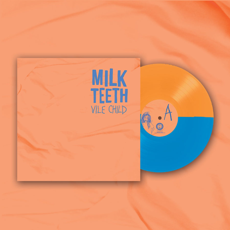 Milk Teeth - Vile Child Exclusive Limited Edition Half Opaque Blue/ Half Opaque Orange Color Vinyl LP
