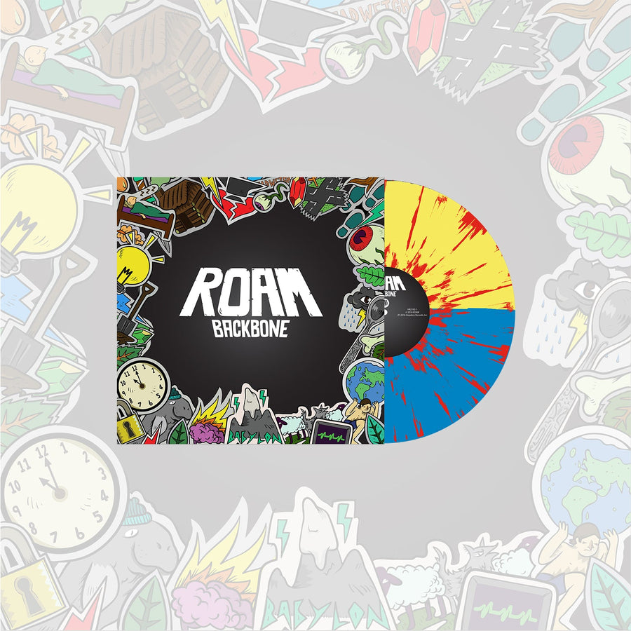 Roam - Backbone Exclusive Limited Edition Half Yellow/ Half Opaque Blue With Red Heavy Splatter Color Vinyl LP