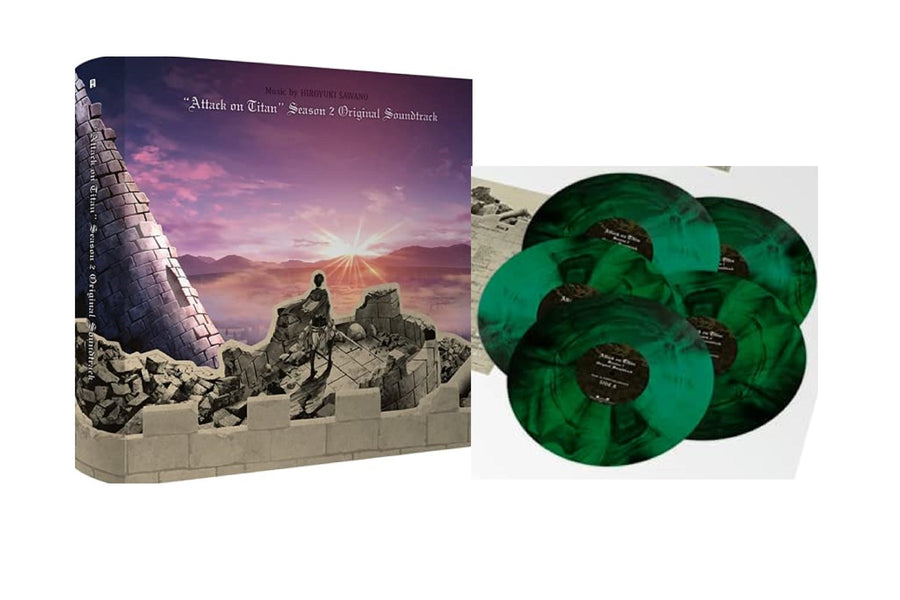 Attack On Titan Season 2 Original Soundtrack Green Translucent With Black Smoke 5x LP Vinyl