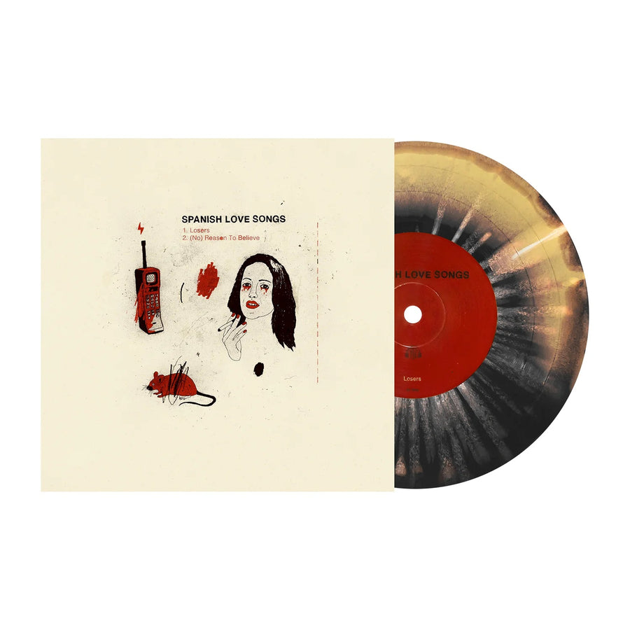 Spanish Love Songs - Losers Everyone Exclusive Limited Edition Gold & Black Aside/Bside W/ White Splatter 7 Inch Vinyl LP