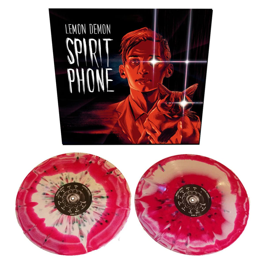 Lemon Demon - Spirit Phone Exclusive Limited Edition White And Red Swirl Cadaver Candy 2x LP Record