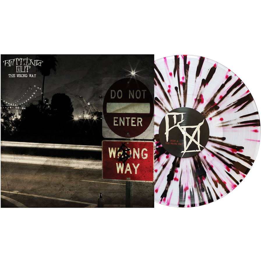 Rotting Out - The Wrong Way Exclusive Clear W/ Black And Red Splatter Vinyl LP Record