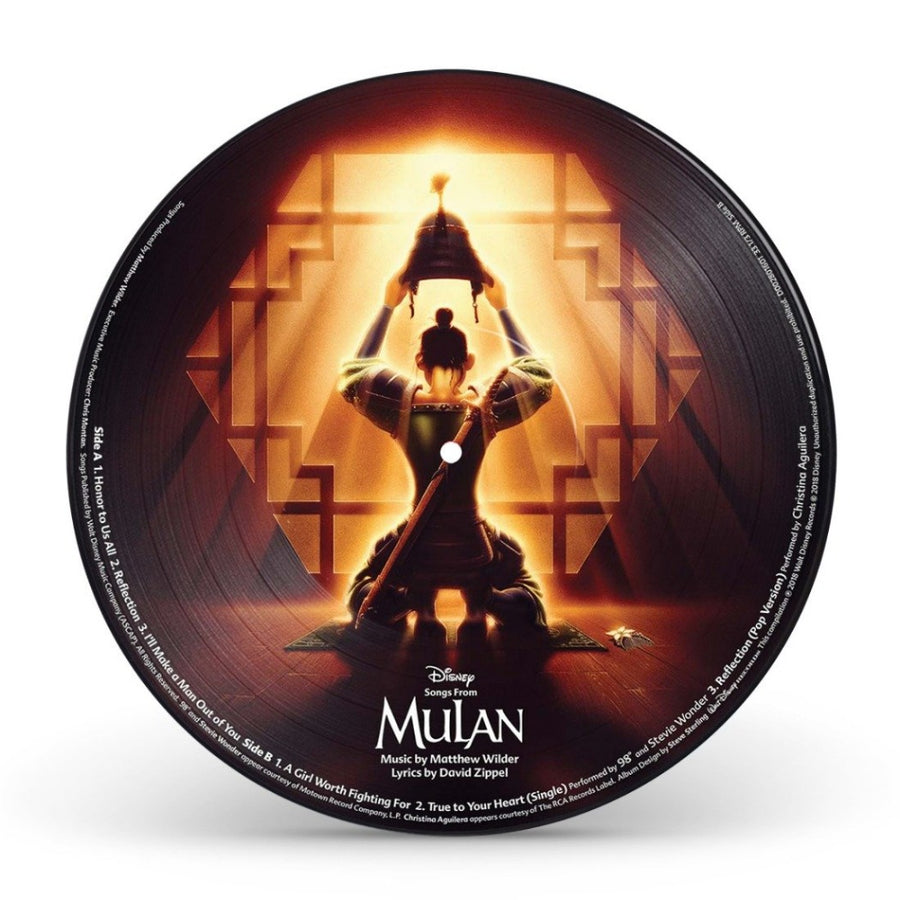 Mulan Original Movie Soundtrack Exclusive Picture Disc Vinyl album Disney Music
