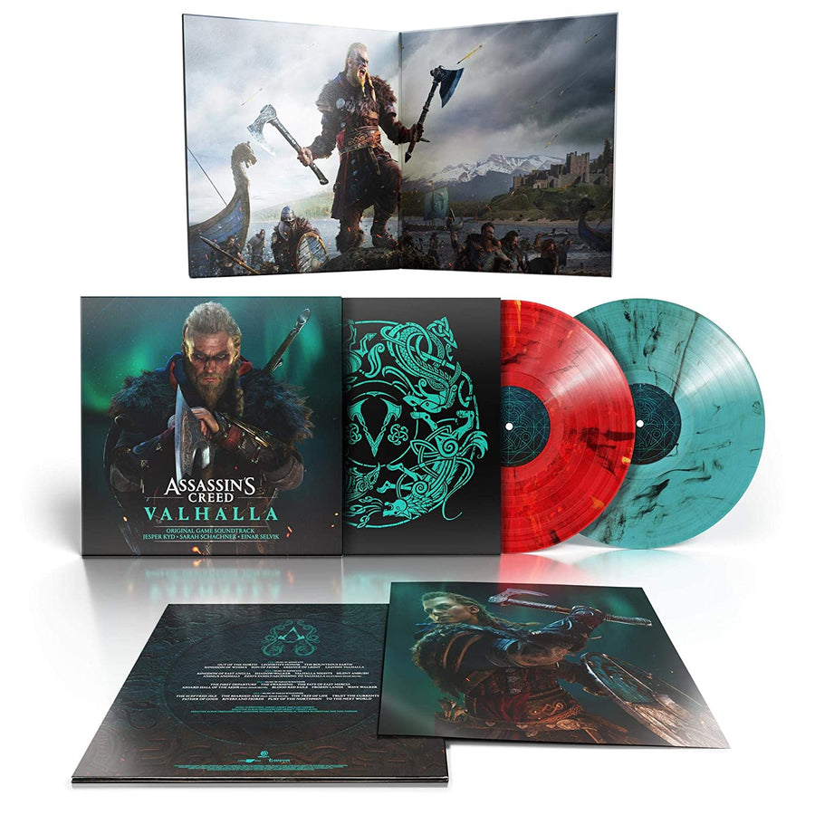 Assassin's Creed Valhalla Soundtrack Exclusive Red Teal Splatter Vinyl 2x LP  VGM