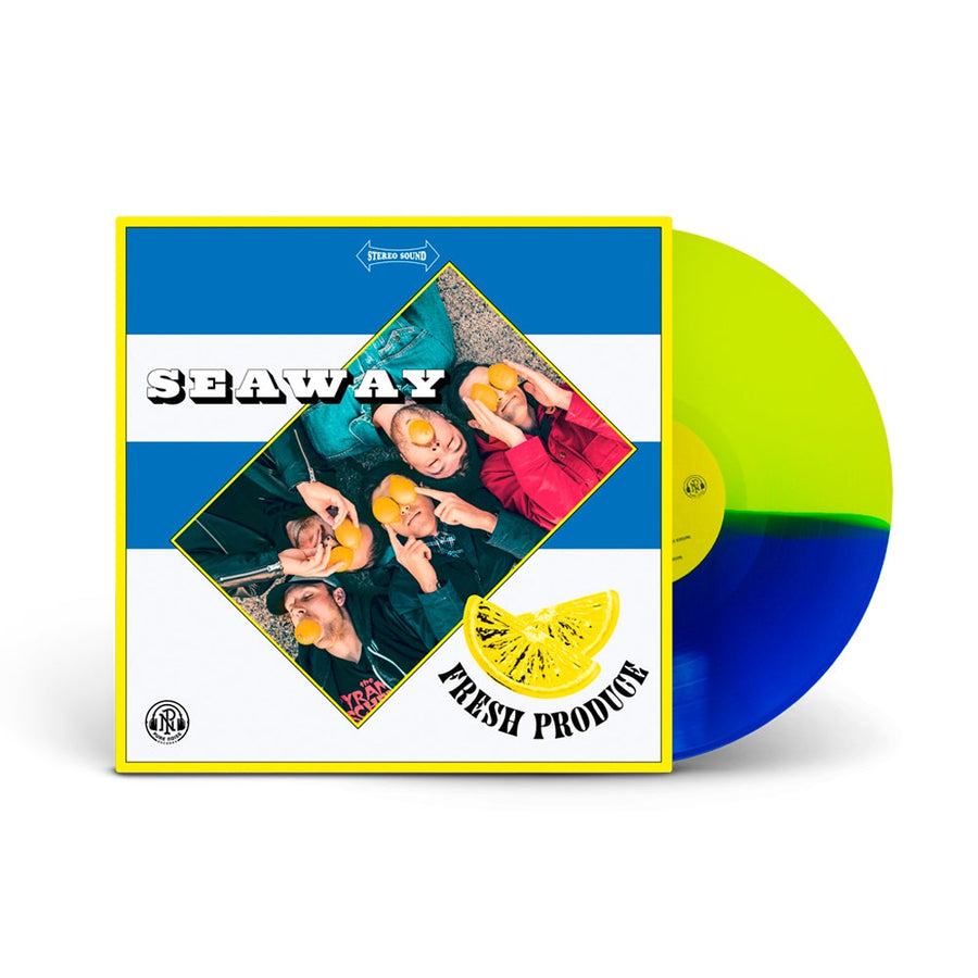 Seaway ‎- Fresh Produce Limited Edition Half Highlighter Yellow/Half Royal Blue Vinyl LP Record