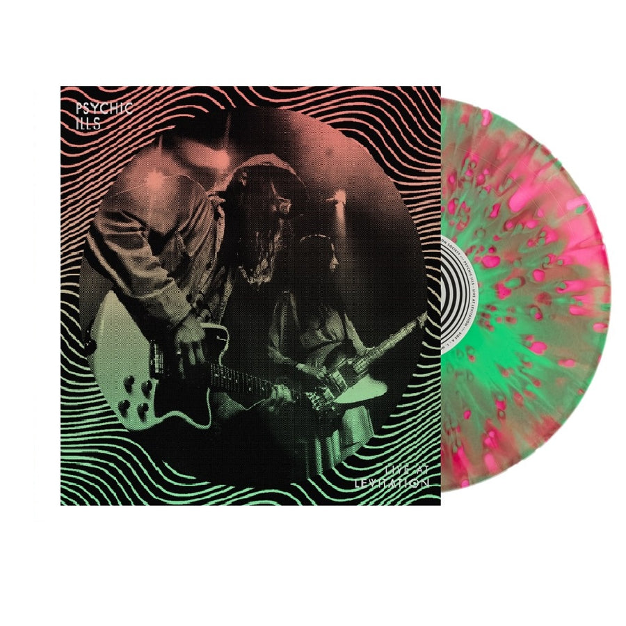 Psychic Ills - Live at Levitation Exclusive Limited Edition Incense Head Neon Pink + Spring Green Swirl & Splatter Vinyl
