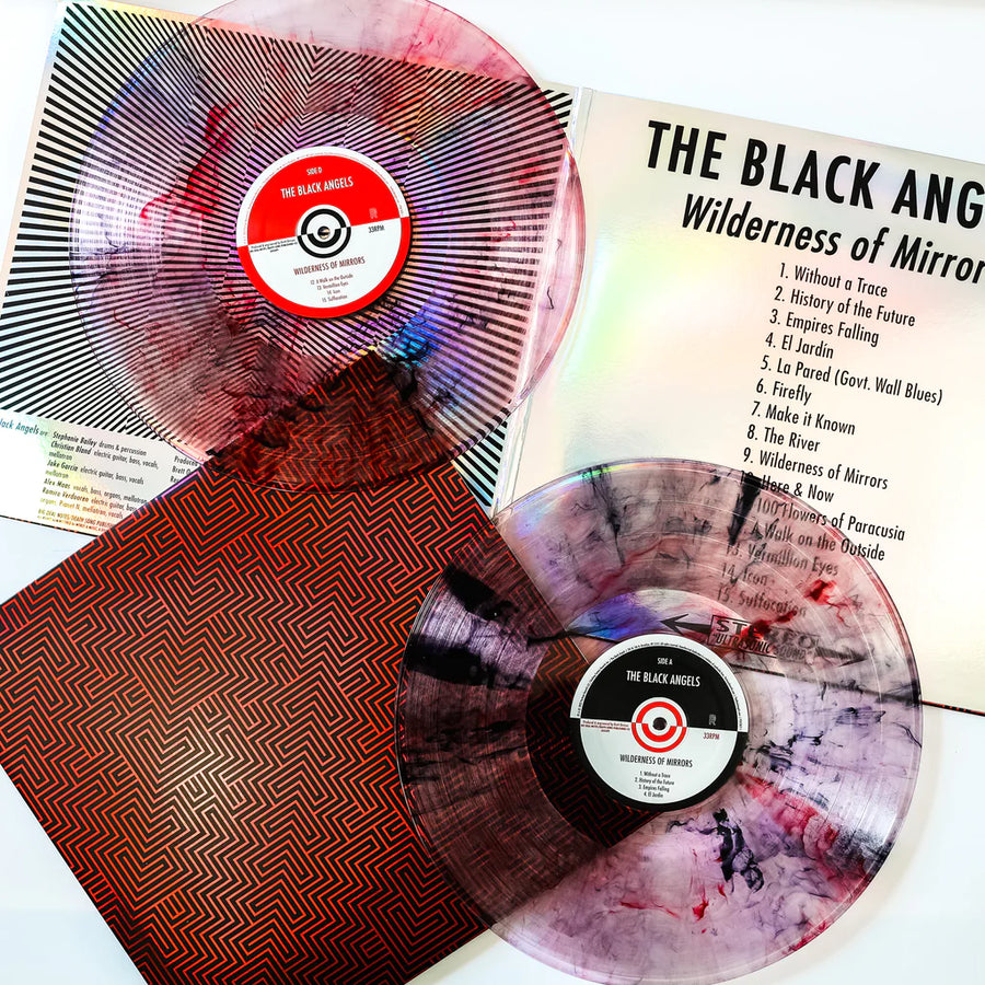 Black Angels  - Wilderness of Mirrors Exclusive Limited Edition clear w/ Red + Black Swirl Vinyl 2LP