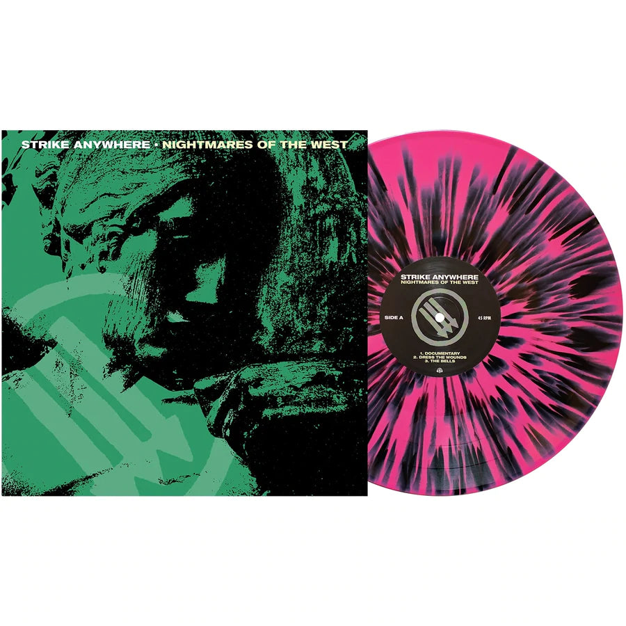 Strike Anywhere - Nightmares Of The West Exclusive Hot Pink W/ Heavy Black Splatter Vinyl LP Record