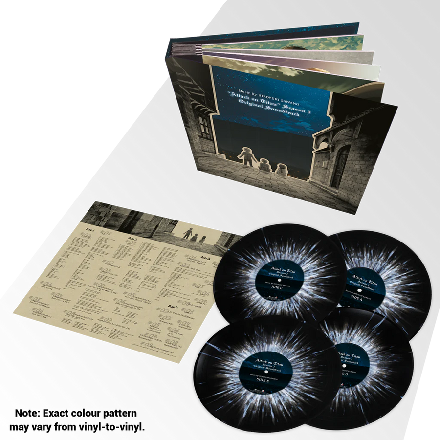 Hiroyuki Sawano - Attack on Titan Season 3 Original Soundtrack Exclusive Limited Edition Black White Splatter Vinyl 4x LP