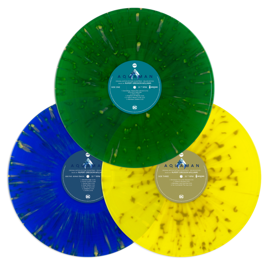Pascal Blanche - Aquaman Motion Picture Soundtrack 3LP Splatter Colored Vinyl Record