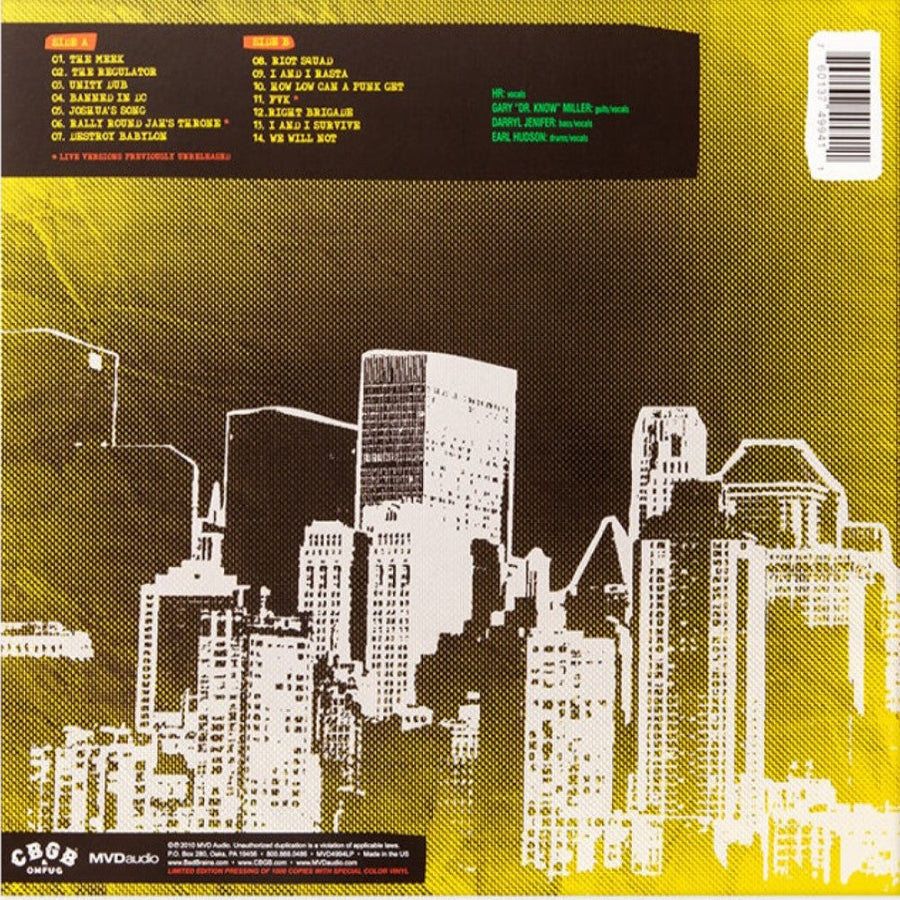 Bad Brains - Live At CBGB 1982 Exclusive Red Gold & Green Pie Slice Vinyl LP # 500