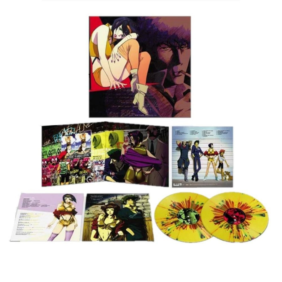 Cowboy Bebop Original Score - Exclusive Limited Edition Cosmic Core Splatter (Translucent Yellow with Red/Yellow/Blue Splatter) Colored 2x Vinyl LP 