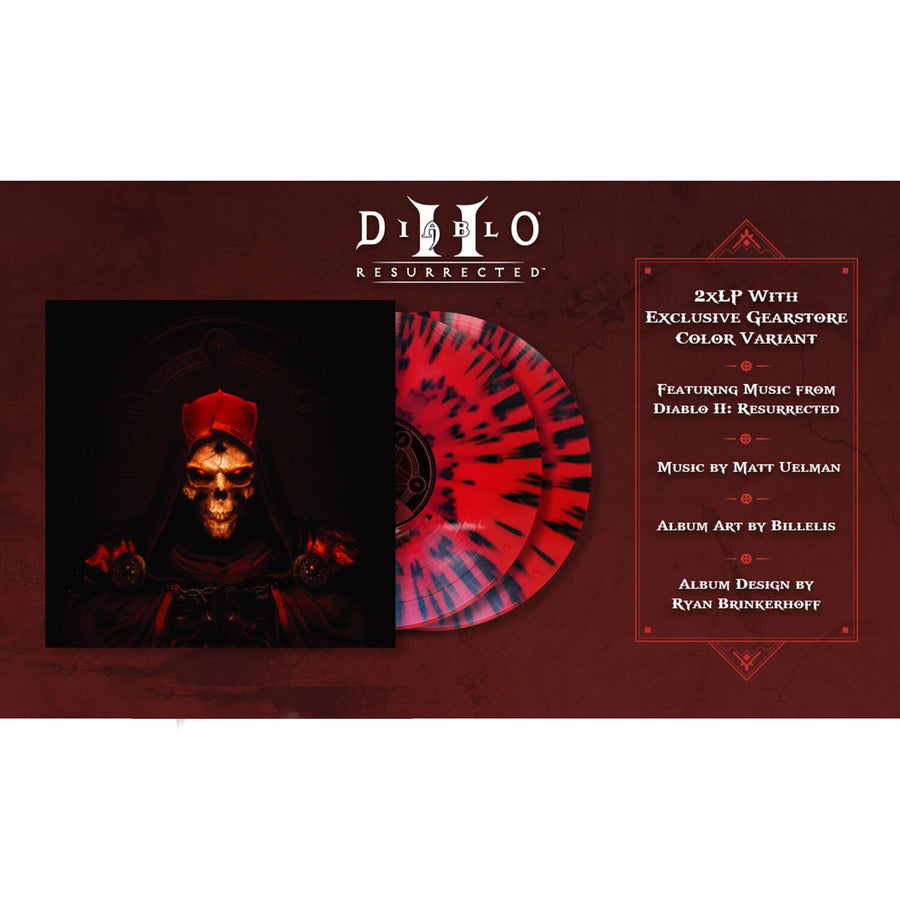 Diablo II Resurrected Soundtrack Exclusive Red with Black Smoke Marble 2x LP Vinyl Record