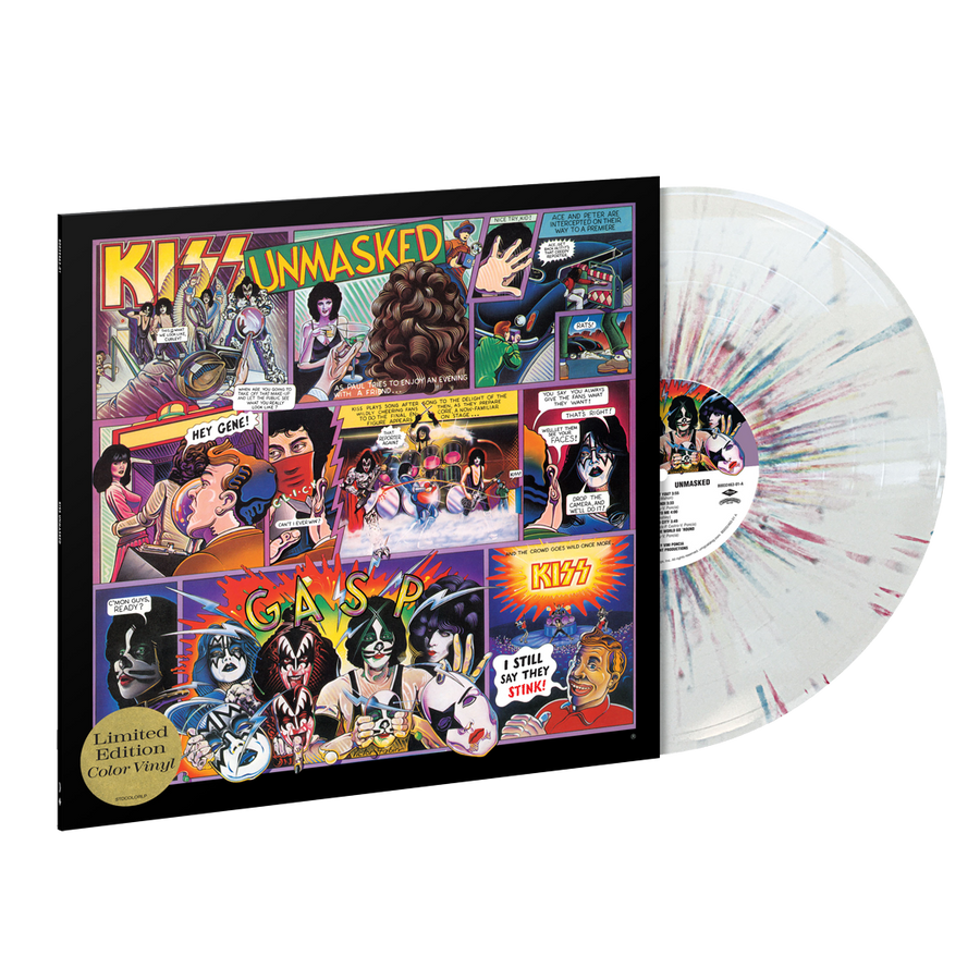 Kiss - Unmasked Exclusive Limited Edition Red White Blue Splatter Colored Vinyl LP