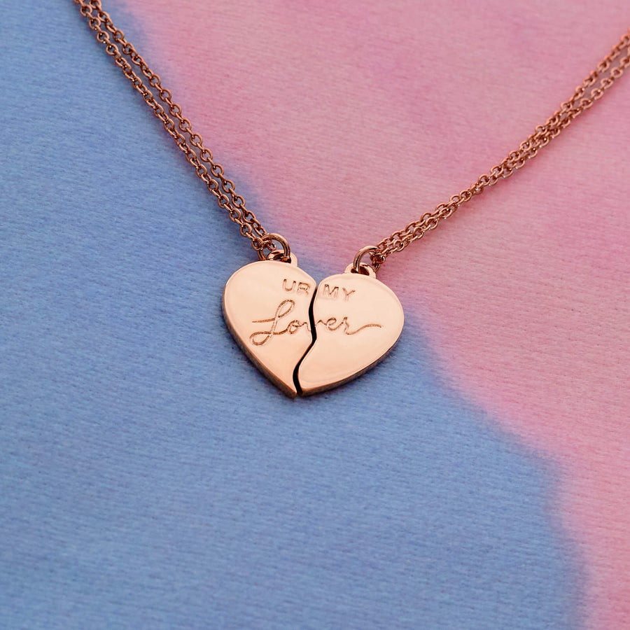 Taylor Swift Ur My Lover Rose Gold Heart Necklaces Valentine's Day Collection