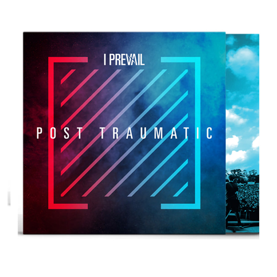 I Prevail - Post Traumatic Cyan Blue w/ Red and Black Spatter Color Vinyl 2x LP Signed #250