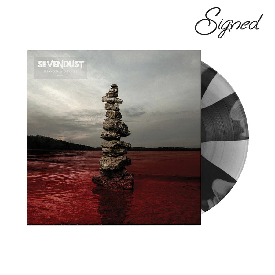 Sevendust - Blood & Stone Exclusive Limited Edition Black & Silver Pinwheel Colored Vinyl LP w/ Signed Insert (Only 300 Copies Worldwide)