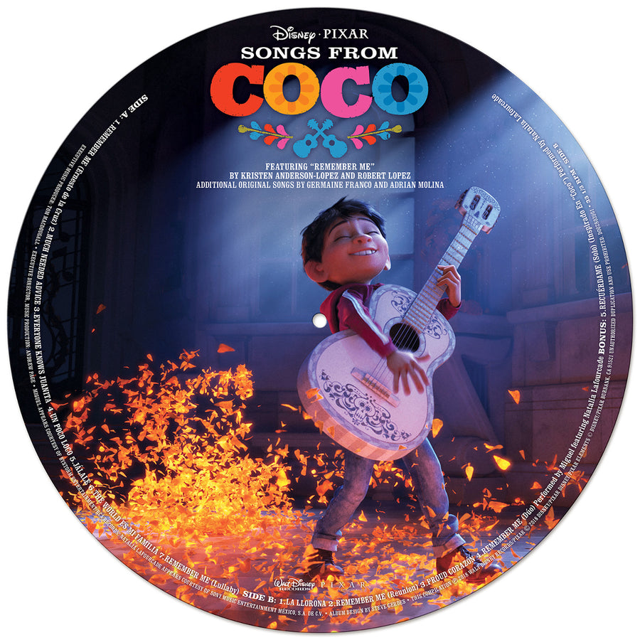 Songs From Coco Movie Soundtrack Exclusive Picture Disc Vinyl LP Disney Music