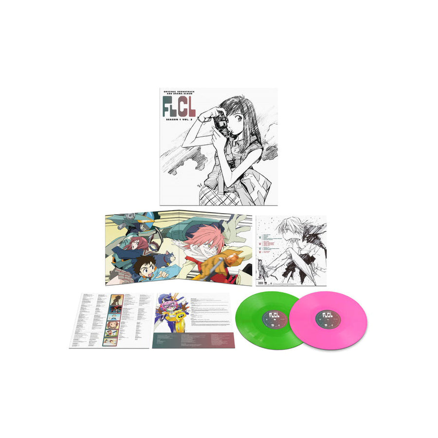 The Pillows - FLCL Season 1 Vol. 2 Soundtrack Exclusive Opaque Pink/Green Color Vinyl 2x LP Limited Edition #1500 Copies