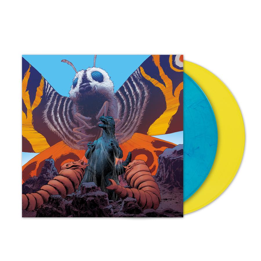 Mothra vs Godzilla 1964 Soundtrack Exclusive Blue & Yellow Color 2x Vinyl LP