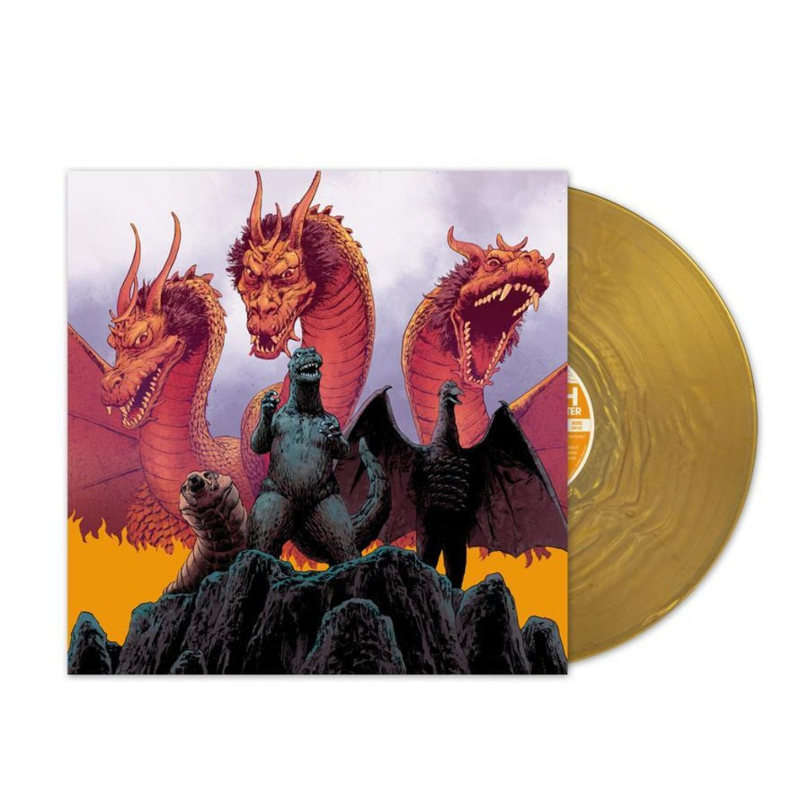 Godzilla Ghidorah Three Headed Monster Soundtrack Gold Nugget Colored LP Vinyl
