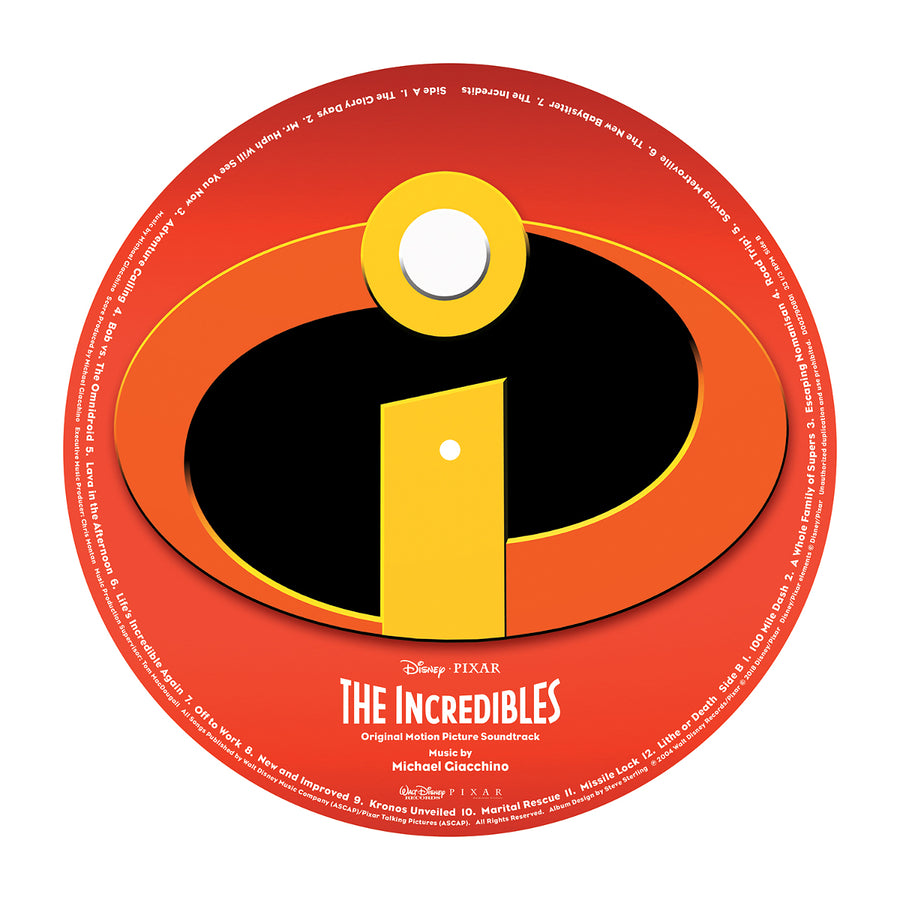 The Incredibles Orginal Soundtrack Exclusive Picture Disc Vinyl LP Disney Music Record