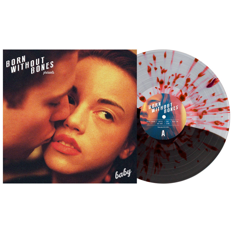 Born Without Bones - Baby Exclusive Limited Half Clear/Half Black W/ Red Splatter Vinyl LP Record