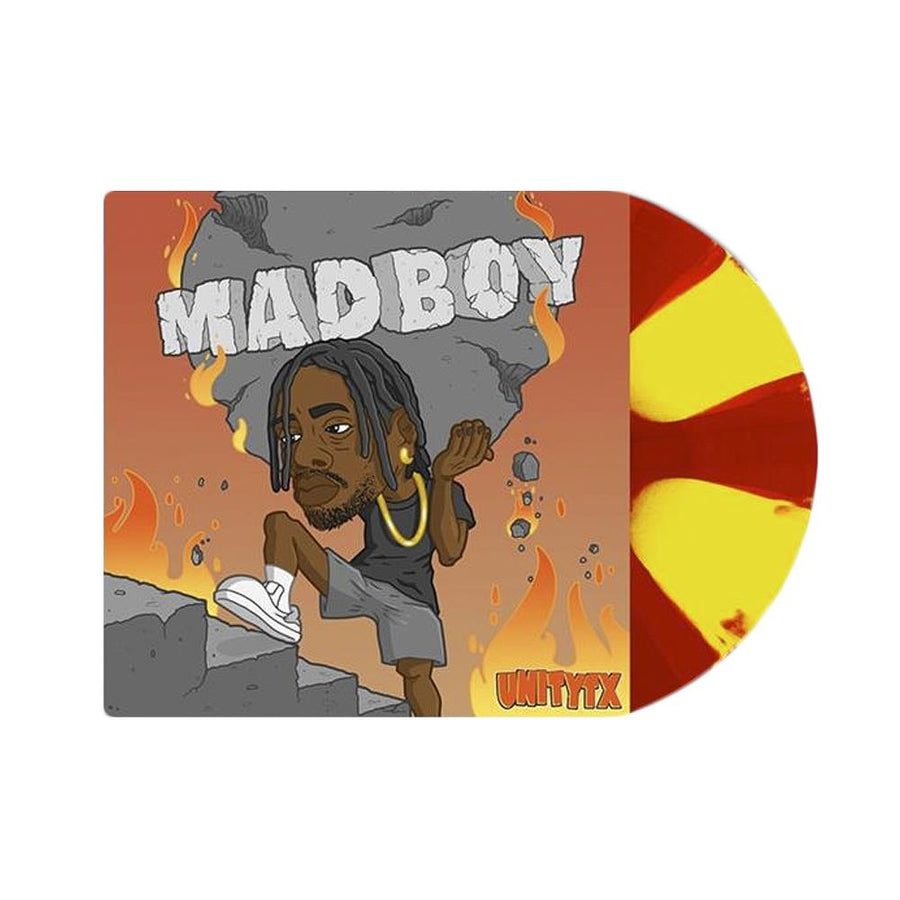 Unitytx ‎- Madboy Limited Edition Highlighter Yellow & Redish Pinwheel Vinyl [LP_Record]