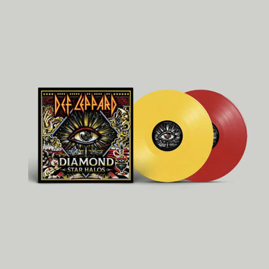 Def Leppard - Diamond Star Halos Exclusive Translucent Yellow And Red Color Vinyl LP Record