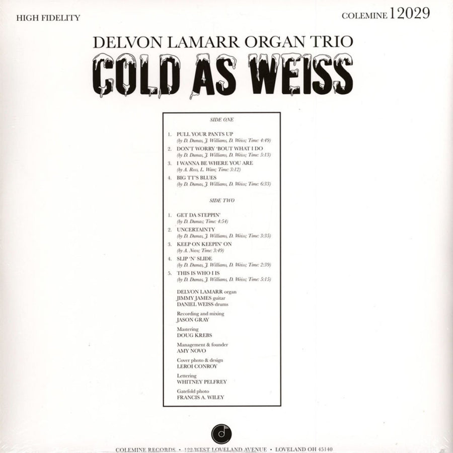 Delvon Lamarr Organ Trio - Cold As Weiss Exclusive Clear Vinyl LP Limited Edition #300 Copies