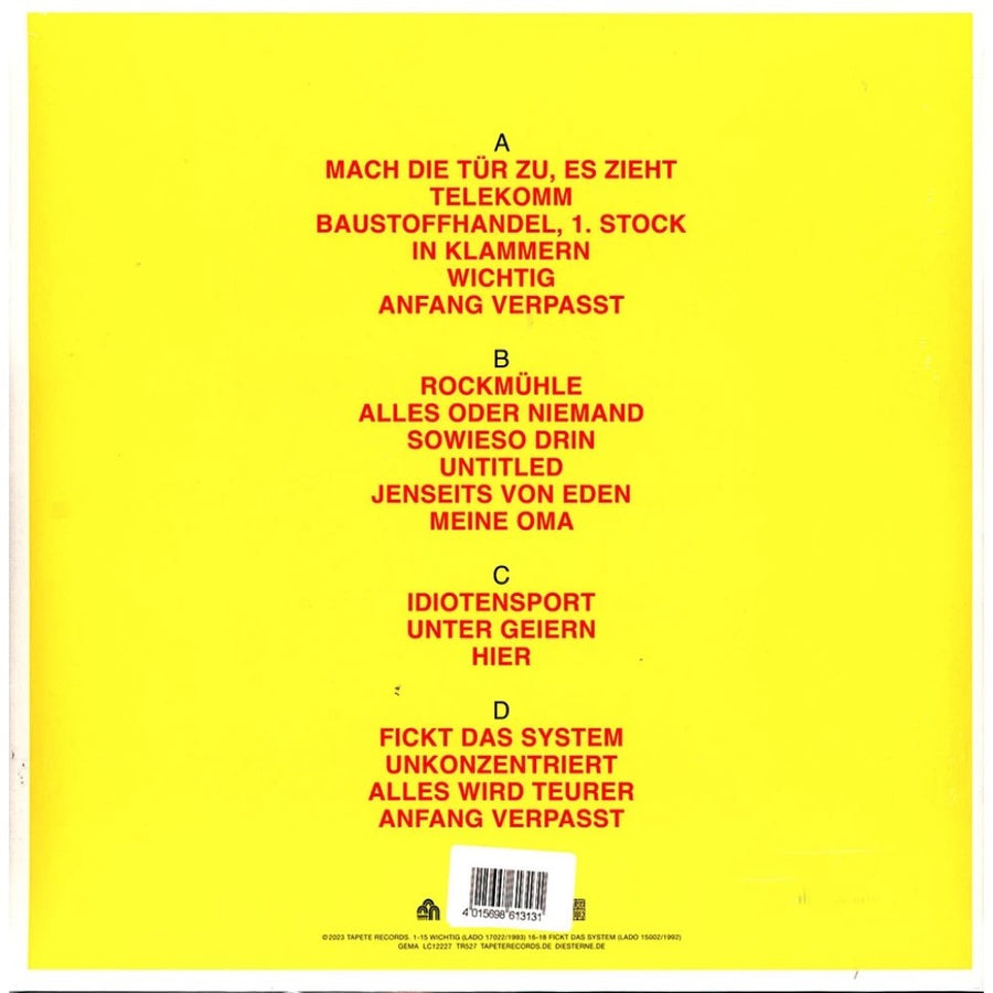 Die Sterne - Wichtig / Fickt Das System Exclusive Blue Color Vinyl 2x LP Limited Edition #500 Copies