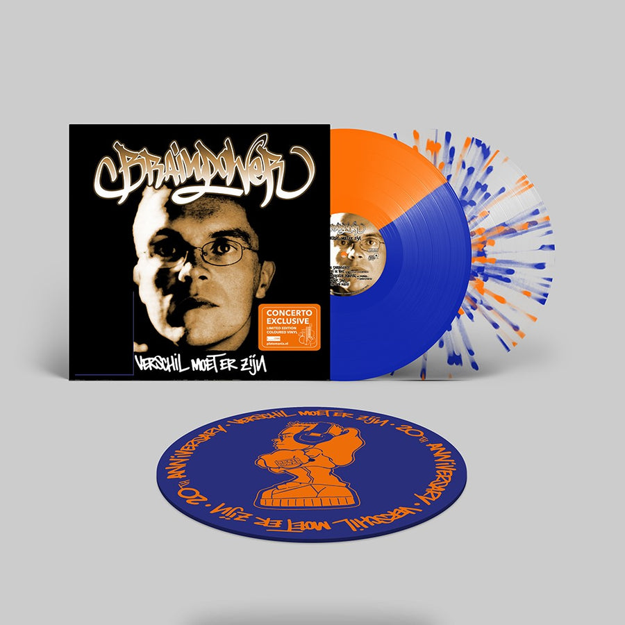 Brainpower - Verschil Moet Er Zijn Exclusive Limited Edition Orange & Blue Color LP Vinyl Record + Slipmat