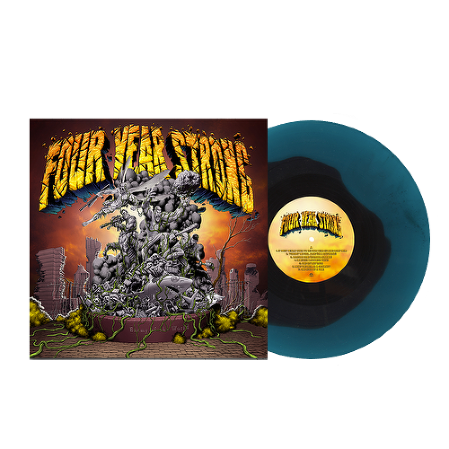 Four Year Strong - Enemy of the World Exclusive Black in Sea Blue Color Vinyl LP Limited Edition #400 Copies