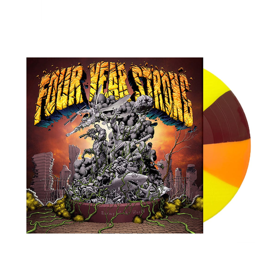 Four Year Strong - Enemy of The World Exclusive Yellow/Orange/Brown Twist Color Vinyl LP Limited Edition #400 Copies