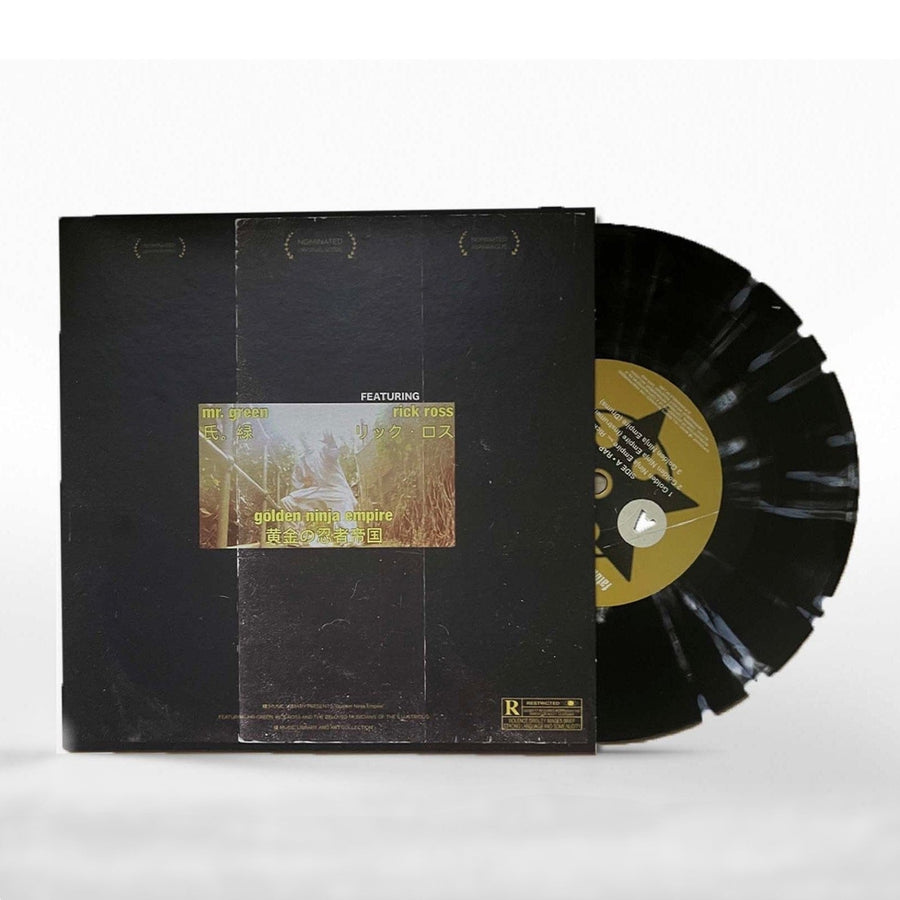 Mr. Green feat. Rick Ross - Golden Ninja Empire Exclusive Black w/ White Splatter 7” Vinyl LP Limited Edition #100 Copies
