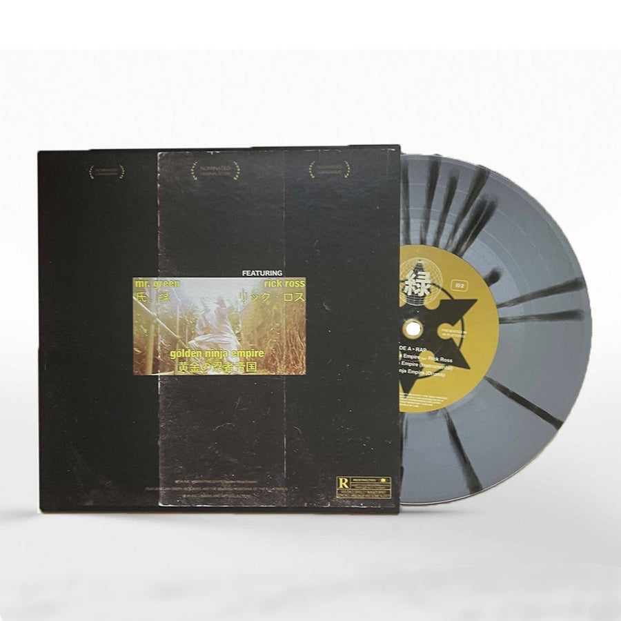 Mr. Green feat. Rick Ross - Golden Ninja Empire Exclusive Silver w/ Light Black Splatter 7” Vinyl LP Limited Edition #100 Copies