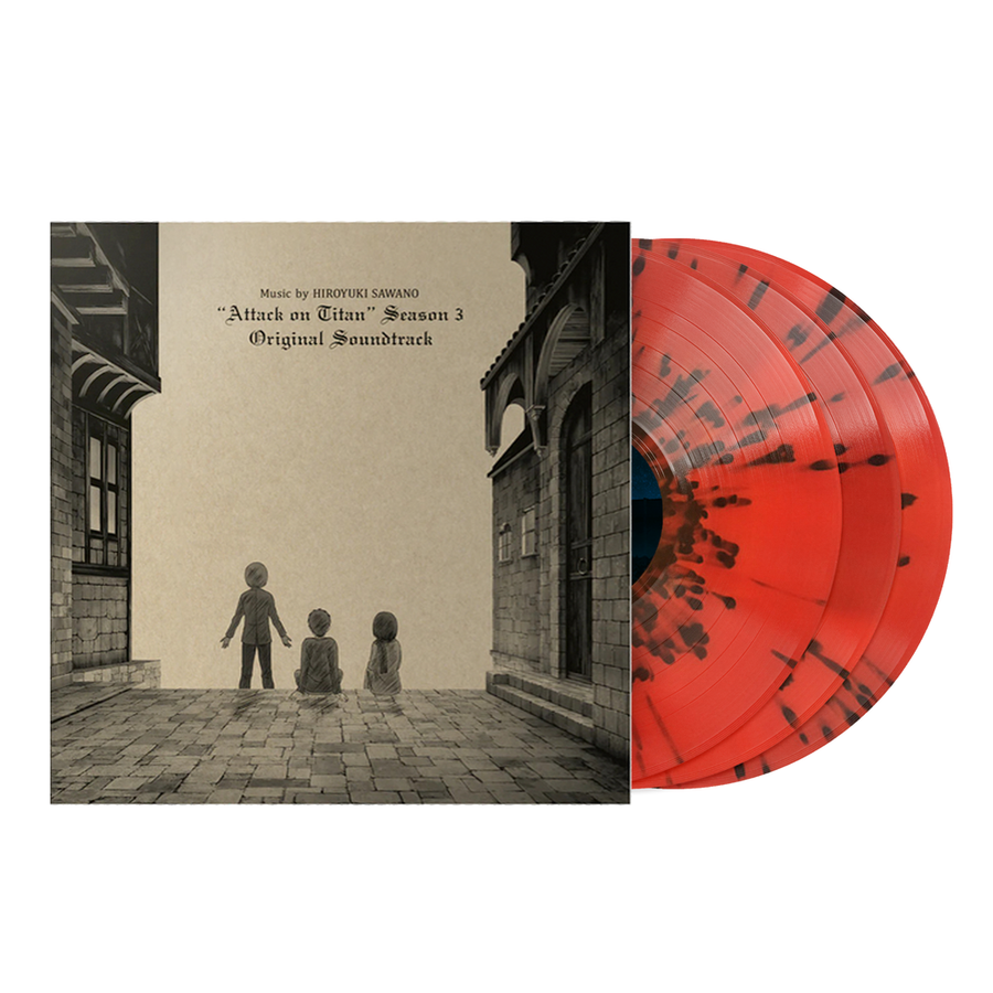 Hiroyuki Sawano - Attack on Titan Season 3 Exclusive Limited Edition Blood Red/Black Splatter Color Vinyl 3x LP Record