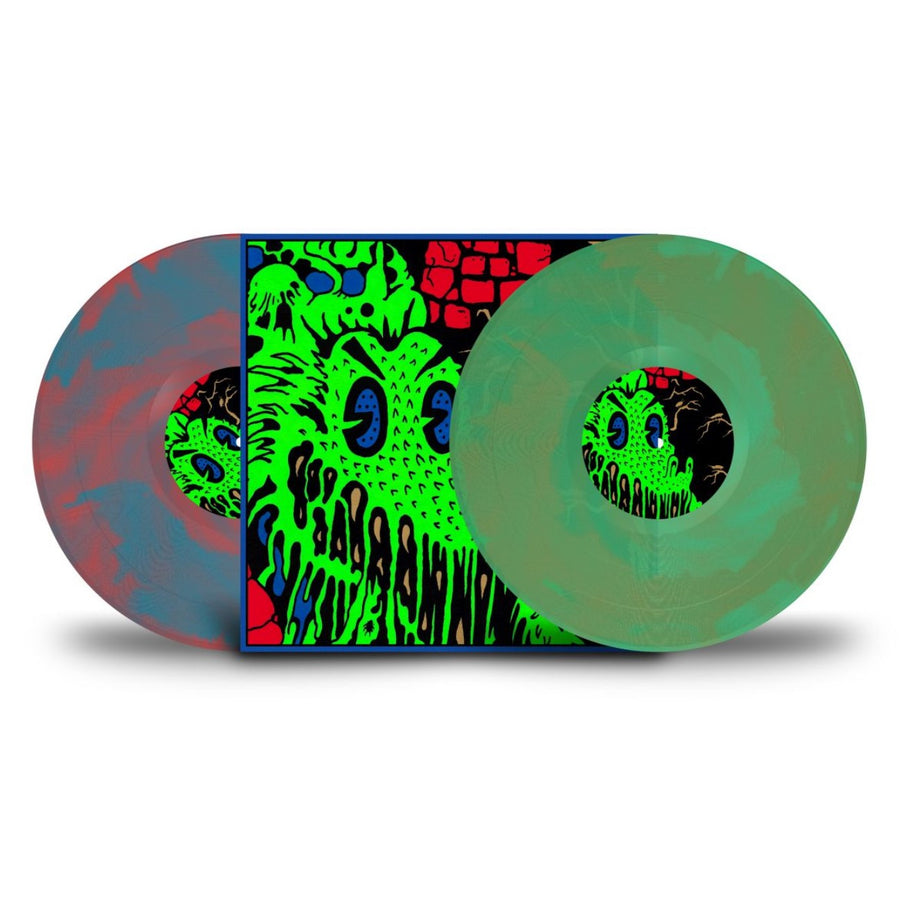 King Gizzard - Live in Asheville ’19 Exclusive Limited Edition Olive/Kelly Green & Reddish/Aqua Blue Galaxy Color Vinyl 2x LP Record
