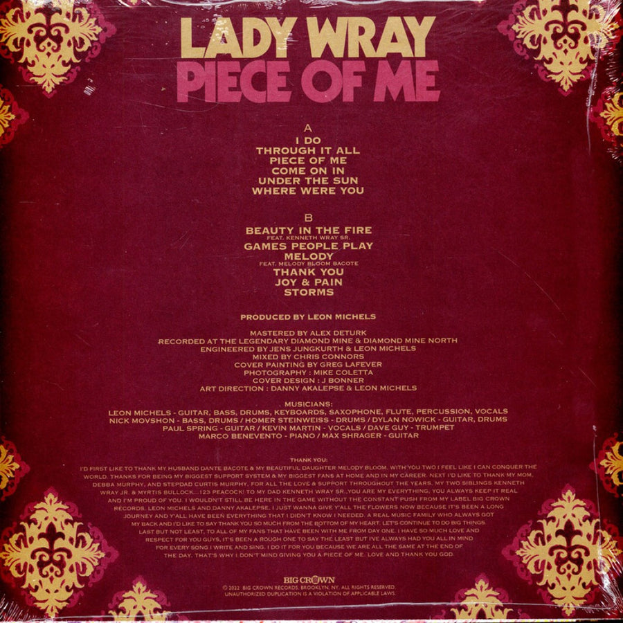 Lady Wray - Piece Of Me Exclusive Limited Edition Translucent Candy Pink Color Vinyl LP Record