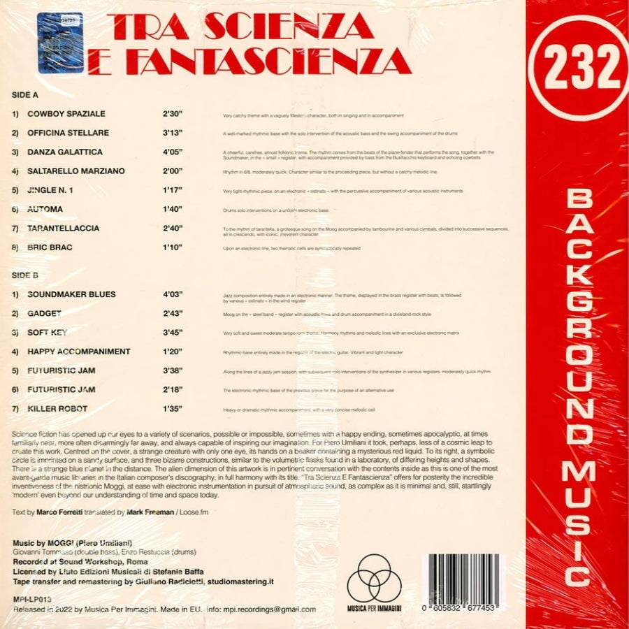 Moggi (Piero Umiliani) - Tra Scienza E Fantascienza Exclusive Transparent Blue Color Vinyl LP Limited Edition #200 Copies