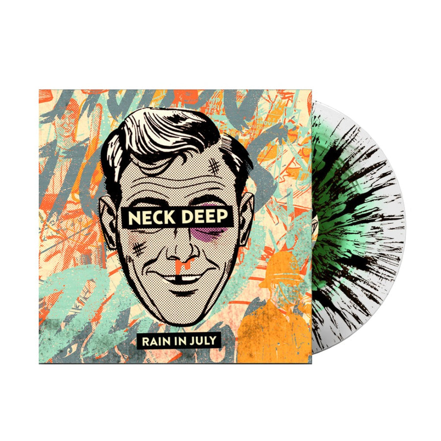 Neck Deep - Rain in July Exclusive 3 Color-in-Color/Black Splatter Color Vinyl LP Limited Edition #300 Copies