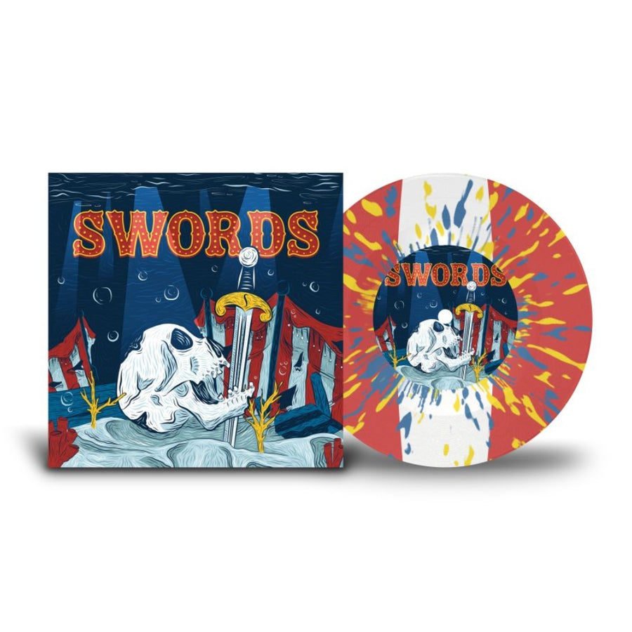 Nick Lutsko - Seven Inch Swords Exclusive Limited Edition Red/White Striped/Blue/Yellow Splatter Color Vinyl LP Record