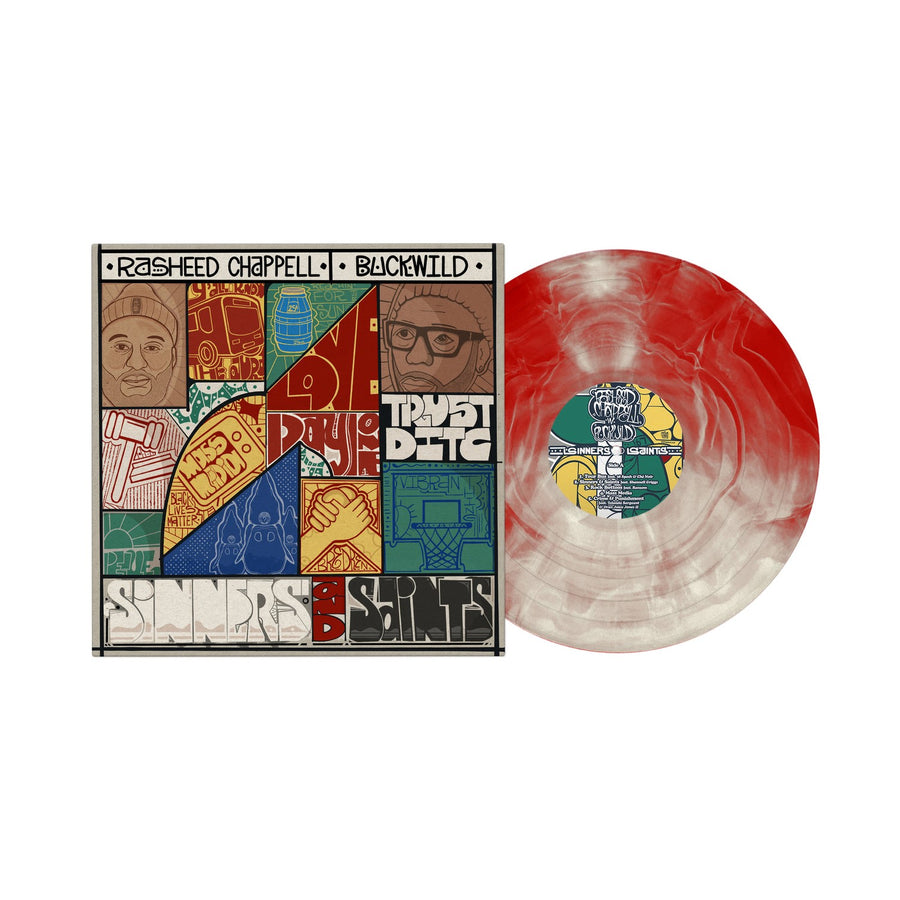 Rasheed Chappell & Buckwild - Sinners & Saints Exclusive Red & White Swirl Color Vinyl LP Limited Edition #500 copies