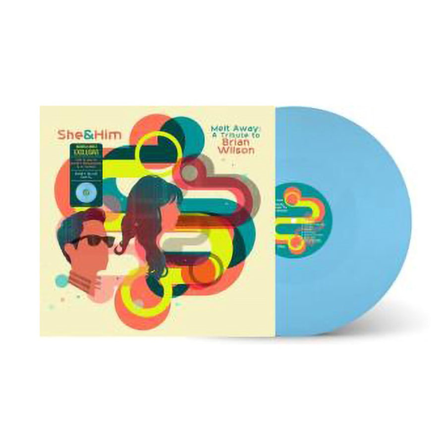 She And Him - Melt Away A Tribute To Brian Wilson Exclusive Limited Edition Baby Blue Colored Vinyl LP Record